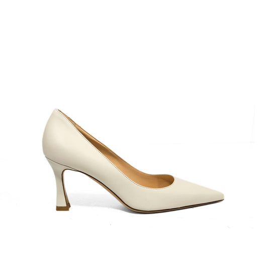 Décolleté in nappa burro con punta sfilata e tacco alto 7 cm