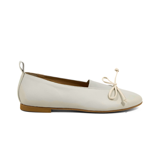 BALLERINA IN NAPPA OFF WHITE CON DETTAGLIO FIOCCO