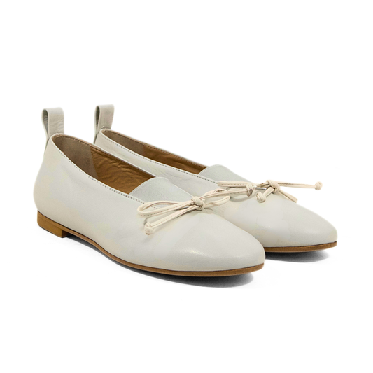 BALLERINA IN NAPPA OFF WHITE CON DETTAGLIO FIOCCO