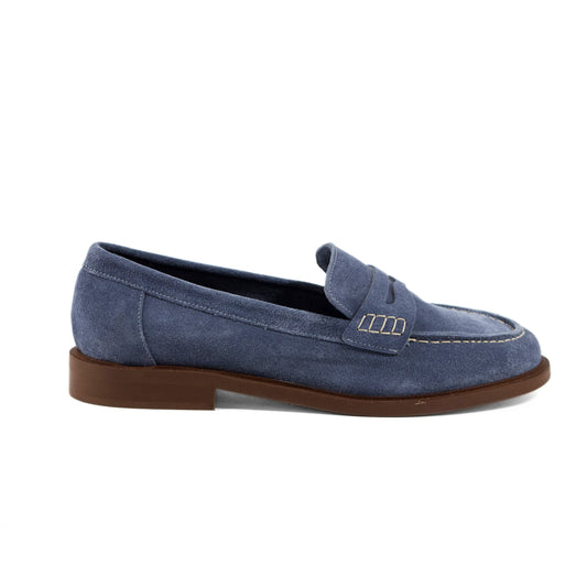 MOCASSINO IN CAMOSCIO VELA CON MASCHERINA E SUOLA A CONTRASTO