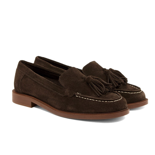 MOCASSINO IN CAMOSCIO TESTA DI MORO CON NAPPRINE E SUOLA A CONTRASTO