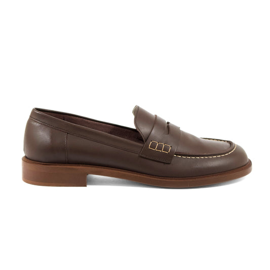 MOCASSINO IN VITELLO MORO CON MASCHERINA E SUOLA A CONTRASTO