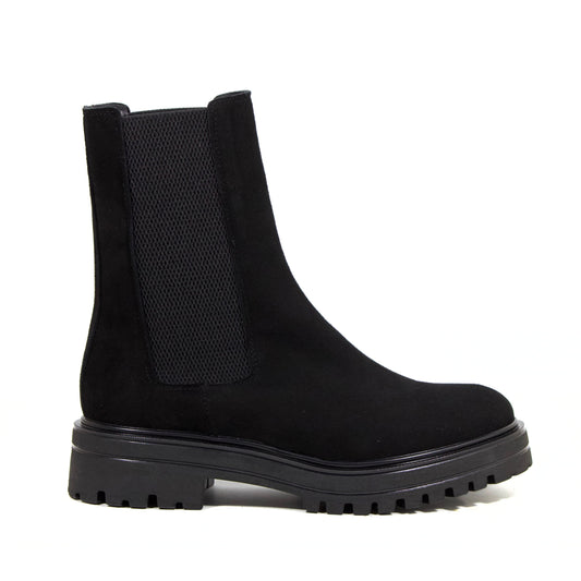 BEATLES CHELSEA IN CAMOSCIO NERO CON SUOLA TRACK E BANDA ELASTICA