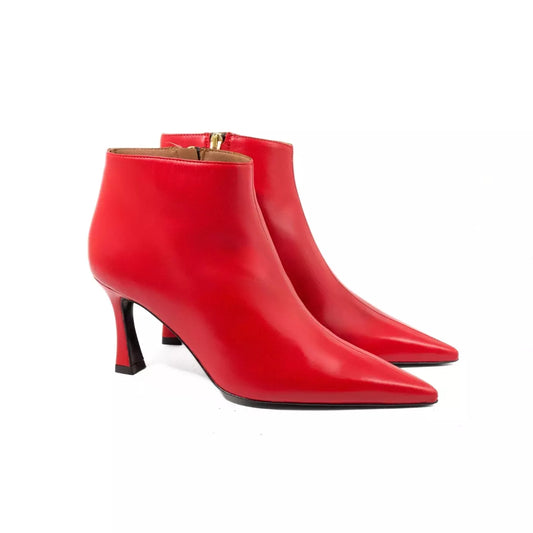 Tronchetto in nappa rossa con tacco 7 cm