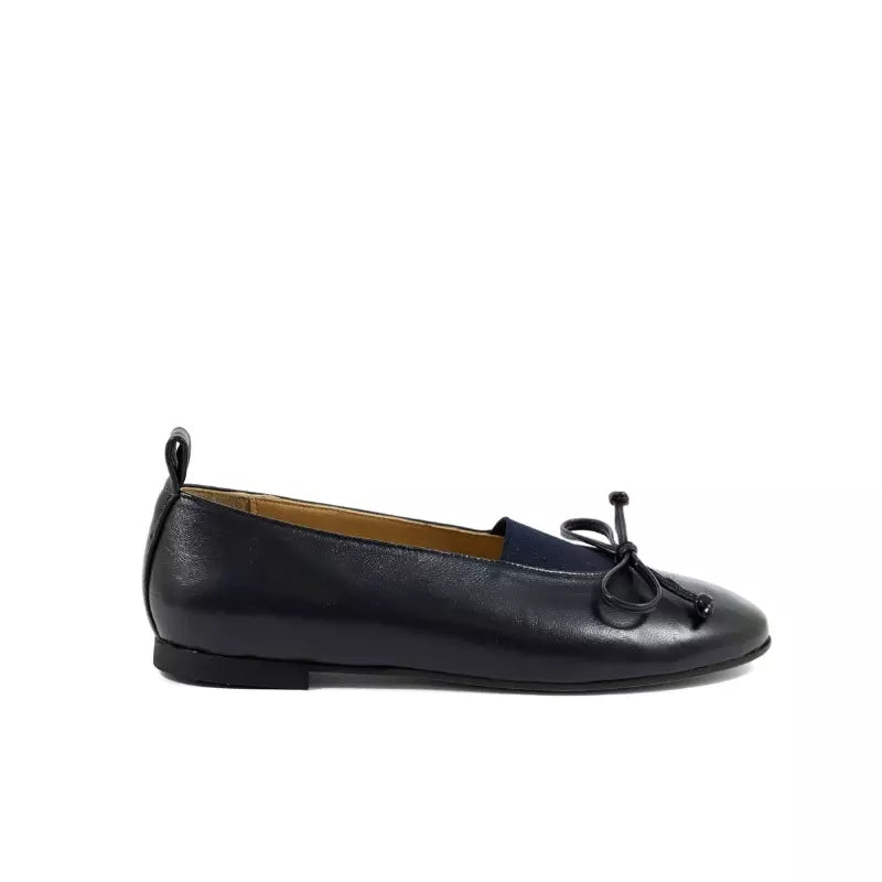 Ballerina in nappa blu con fiocco ed elastico | Michele Lopriore