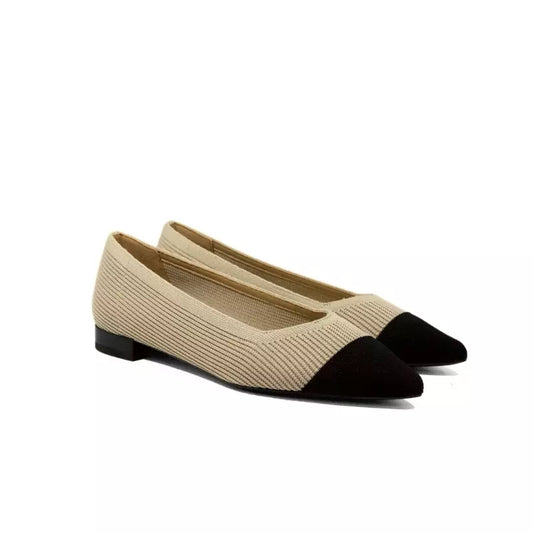 Ballerina in tessuto Flyknit beige e nero | Michele Lopriore