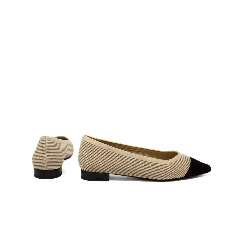 Ballerina in tessuto Flyknit beige e nero | Michele Lopriore