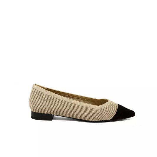 Ballerina in tessuto Flyknit beige e nero | Michele Lopriore