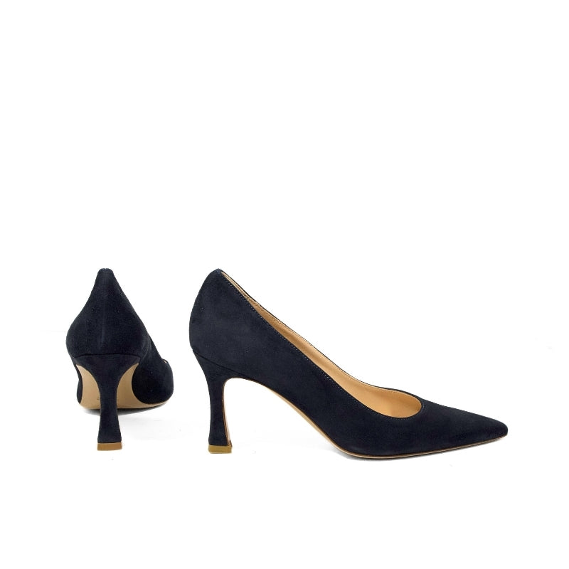 Décolleté in camoscio blu tacco 7 cm  | Michele Lopriore