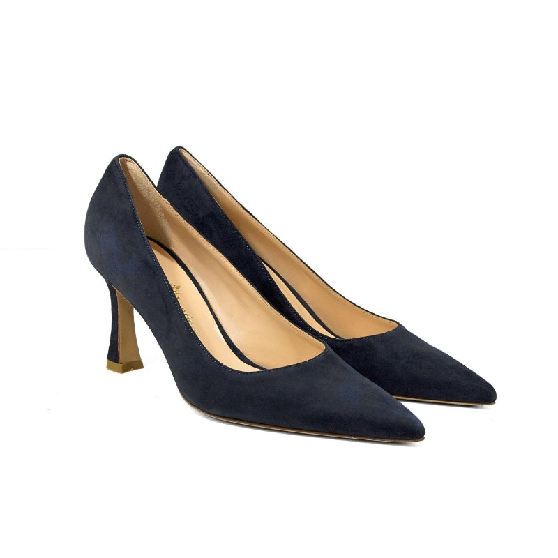 Décolleté in camoscio blu tacco 7 cm  | Michele Lopriore