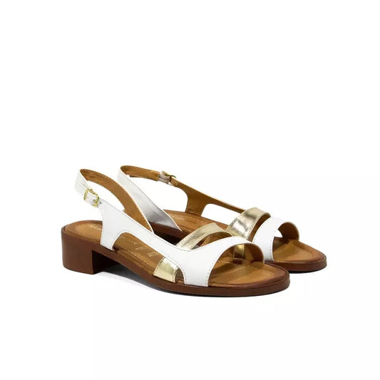 Sandalo slingback donna in nappa bianca | Michele Lopriore