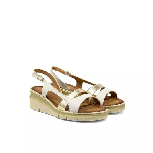 Sandalo slingback in nappa bianca e platino | Michele Lopriore