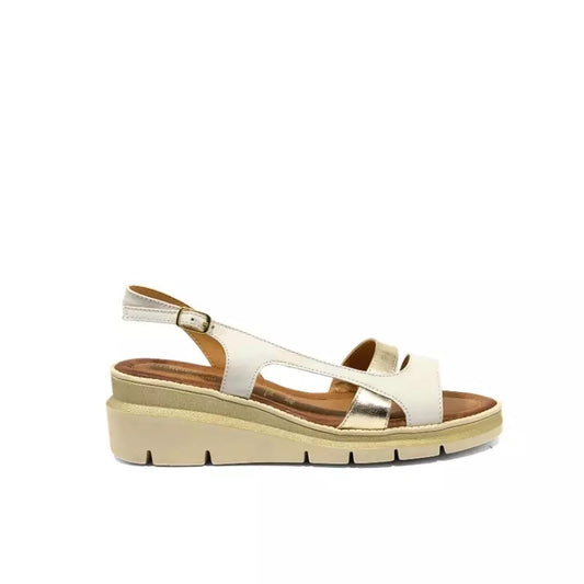 Sandalo slingback in nappa bianca e platino | Michele Lopriore
