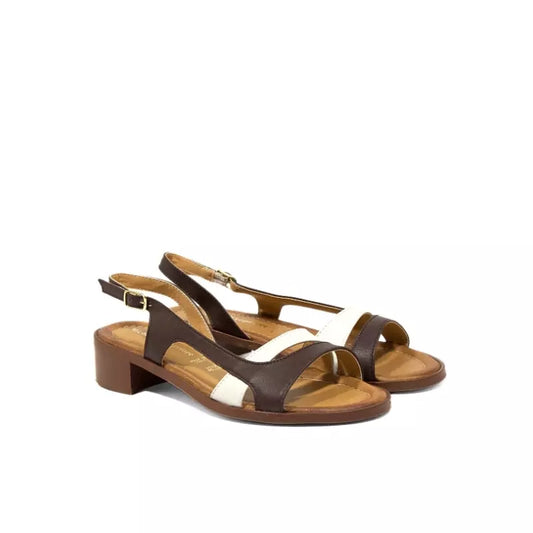 Sandalo slingback donna in nappa testa di moro | Michele Lopriore