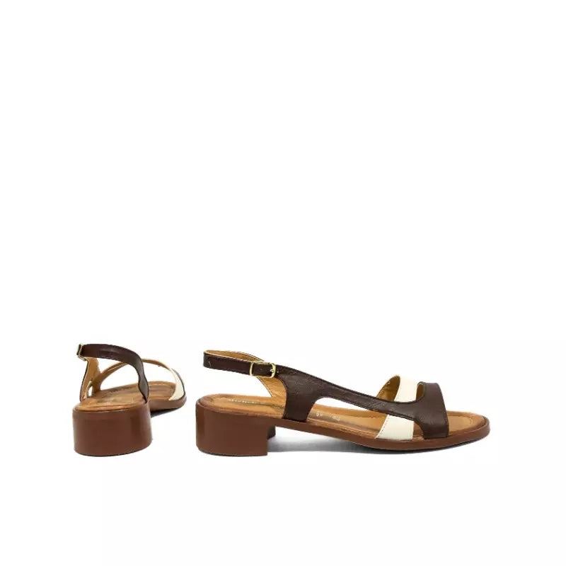 Sandalo slingback donna in nappa testa di moro | Michele Lopriore
