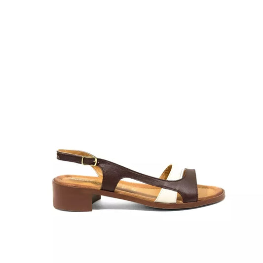 Sandalo slingback donna in nappa testa di moro | Michele Lopriore