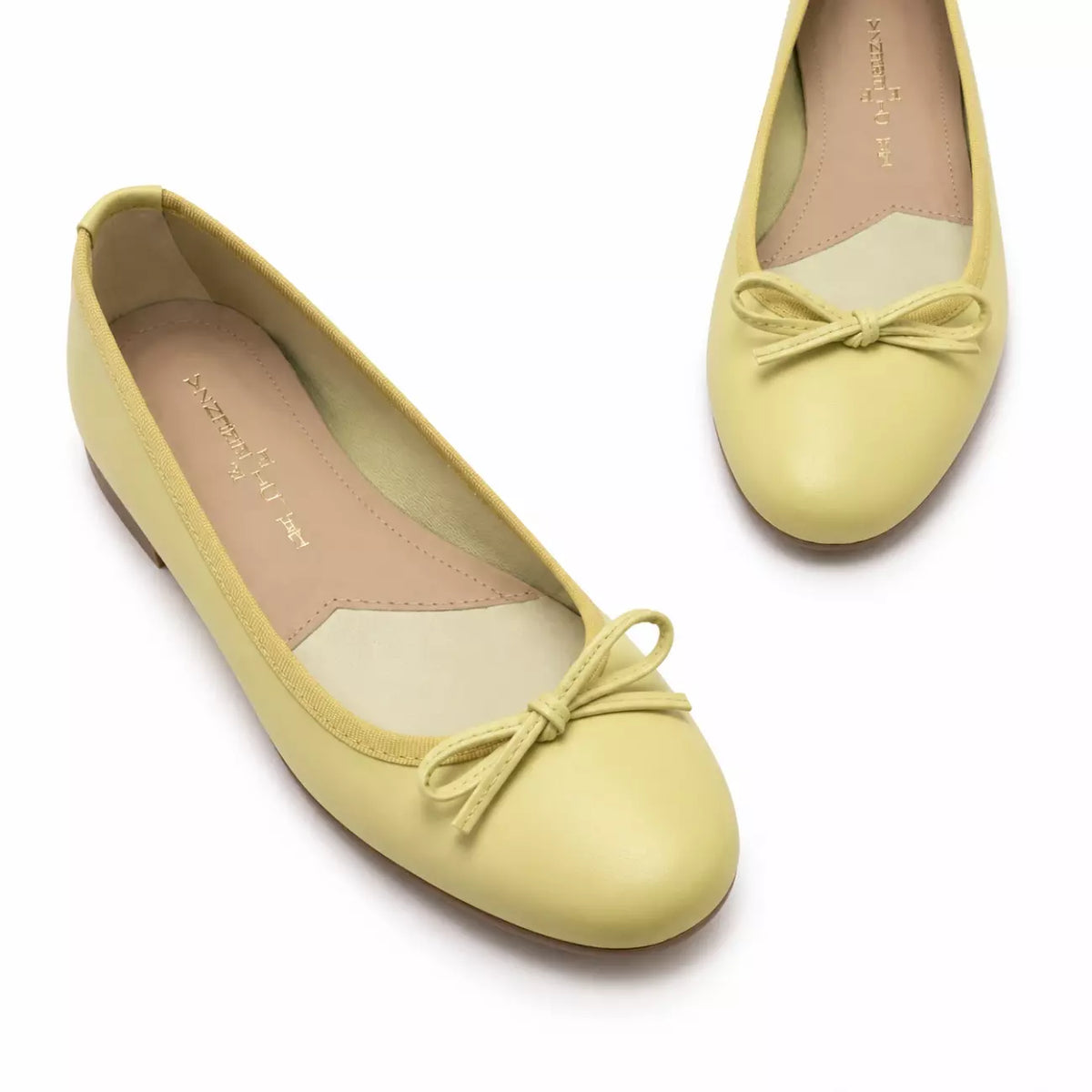 Ballerina in nappa lemon con fiocco | Michele Lopriore