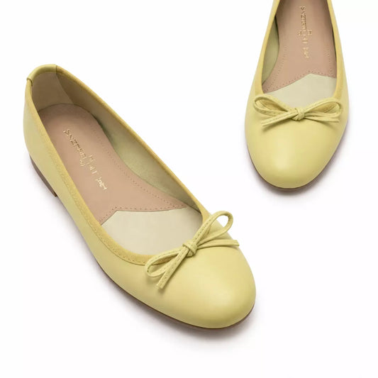 Ballerina in nappa lemon con fiocco | Michele Lopriore
