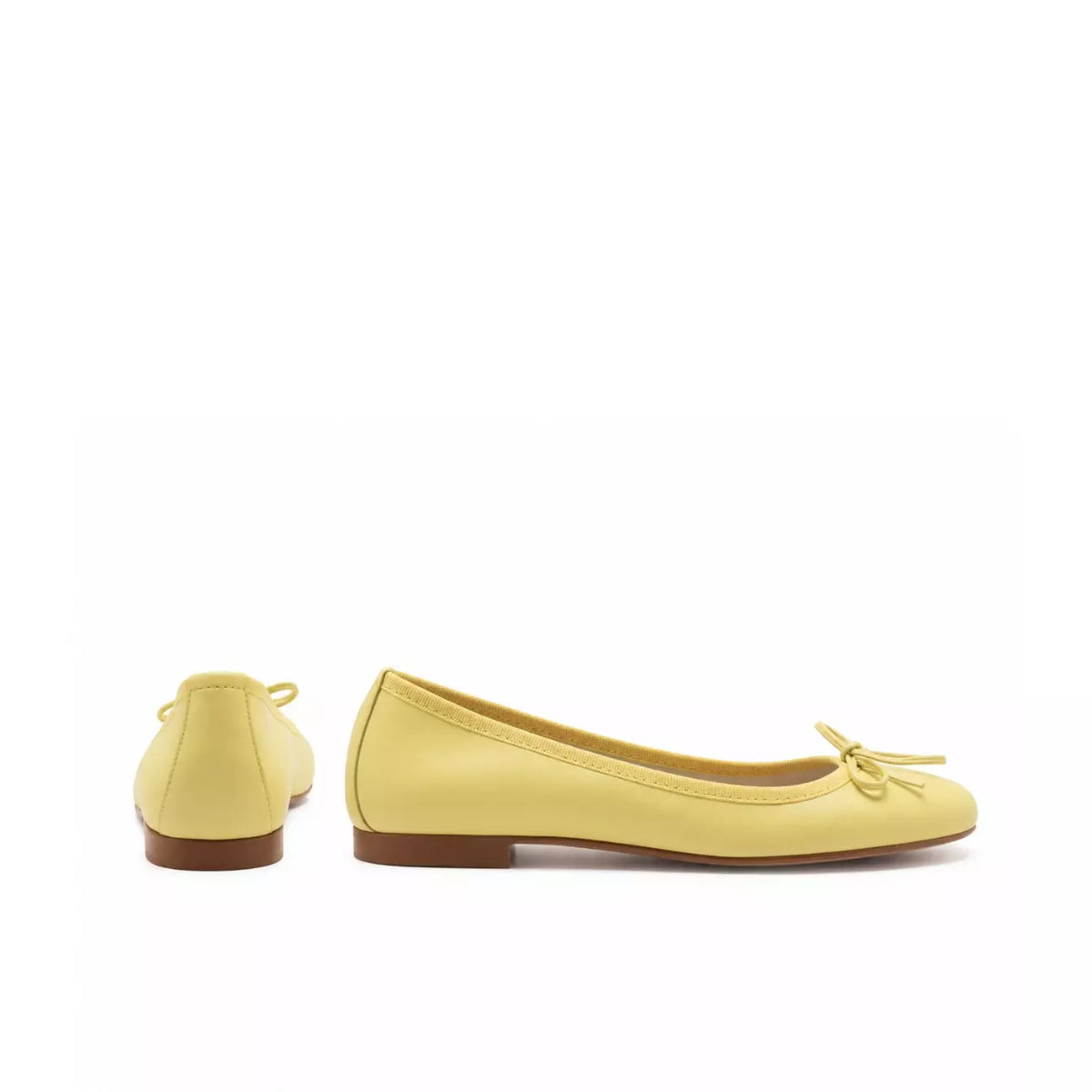 Ballerina in nappa lemon con fiocco | Michele Lopriore