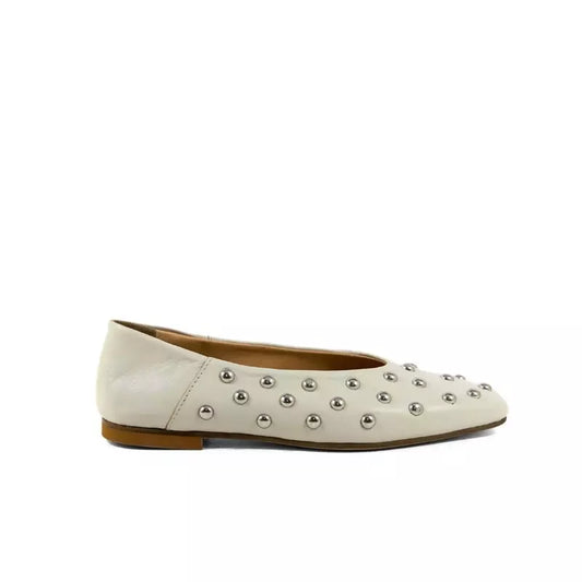 Ballerina off white con borchie argento | Michele Lopriore