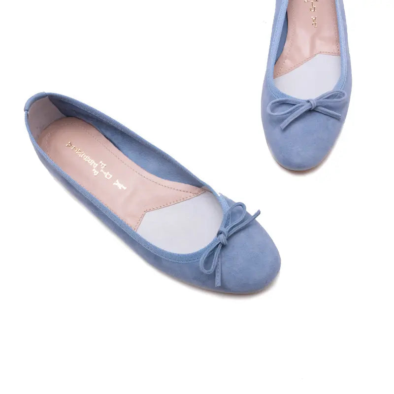 Ballerina in camoscio cielo con fiocco | Michele Lopriore