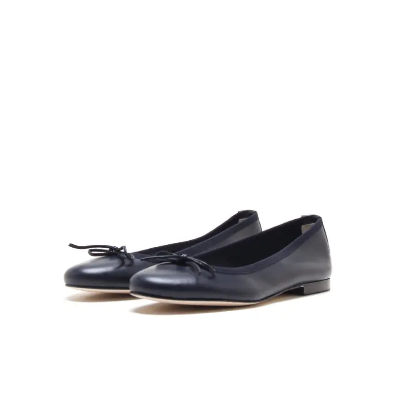 Ballerina in nappa blu con fiocco | Michele Lopriore