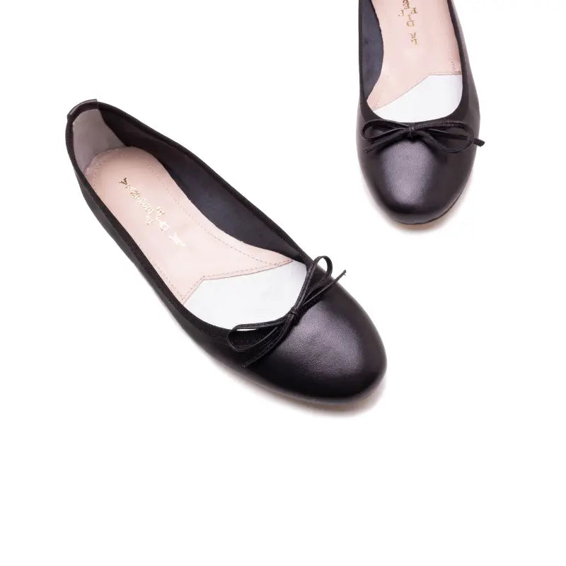 Ballerina in nappa nera con fiocco | Michele Lopriore