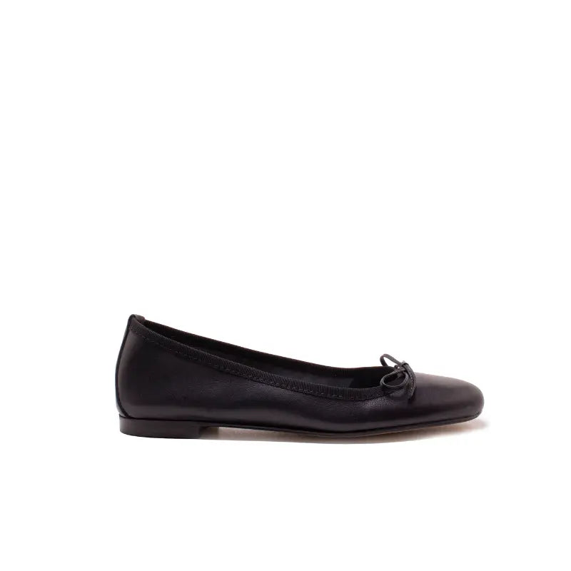 Ballerina in nappa nera con fiocco | Michele Lopriore