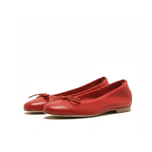 Ballerina in nappa rossa con fiocco | Michele Lopriore