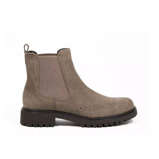 Beatles donna in camoscio almond con lavorazione brogue | Michele Lopriore