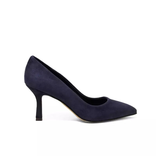 Décolleté in camoscio blu con tacco 7 cm | Michele Lopriore
