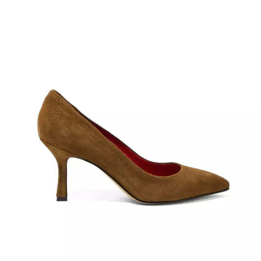 Décolleté in camoscio sigaro con tacco 7 cm | Michele Lopriore