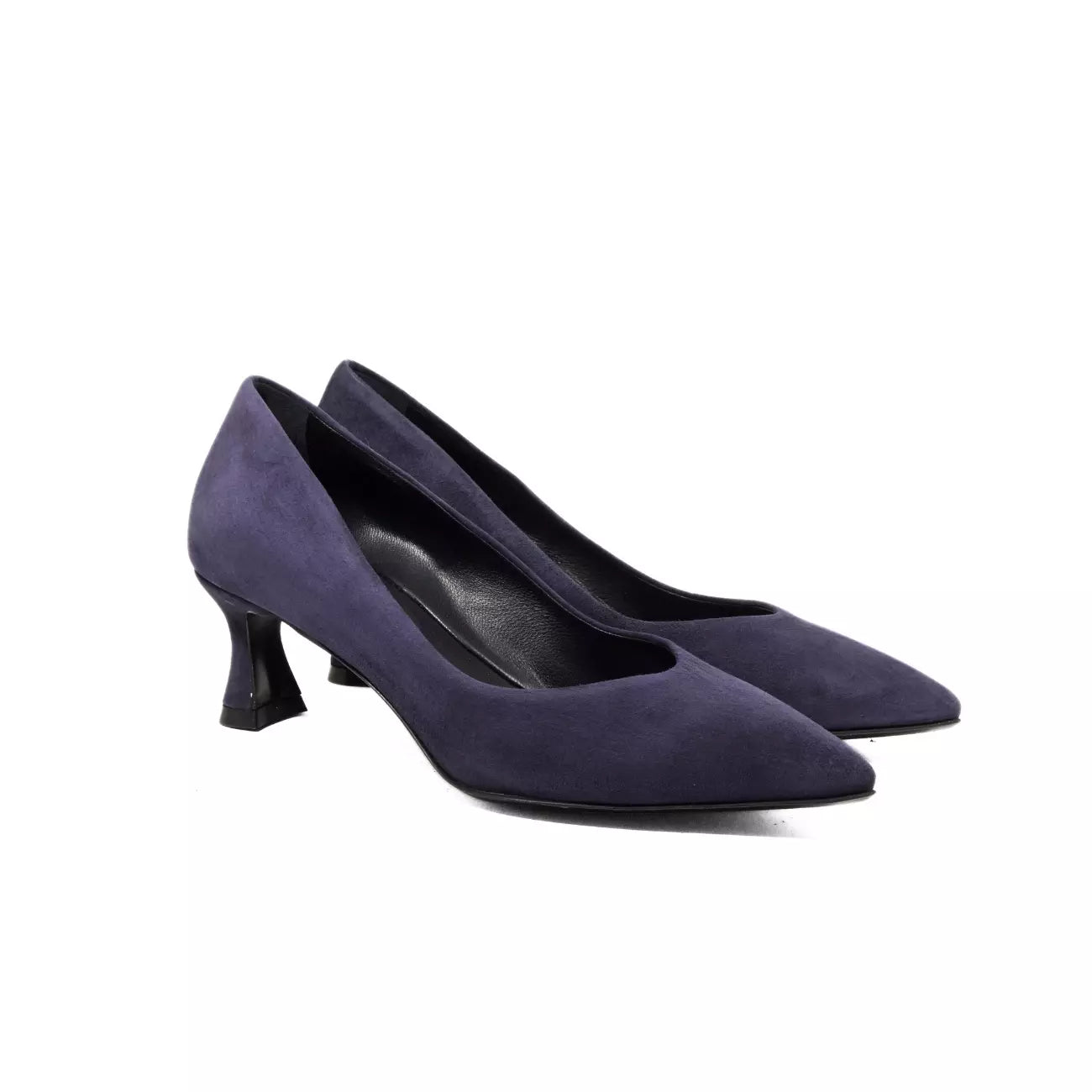 Décolleté blu Navy in camoscio con tacco a rocchetto 5 cm | Michele Lopriore