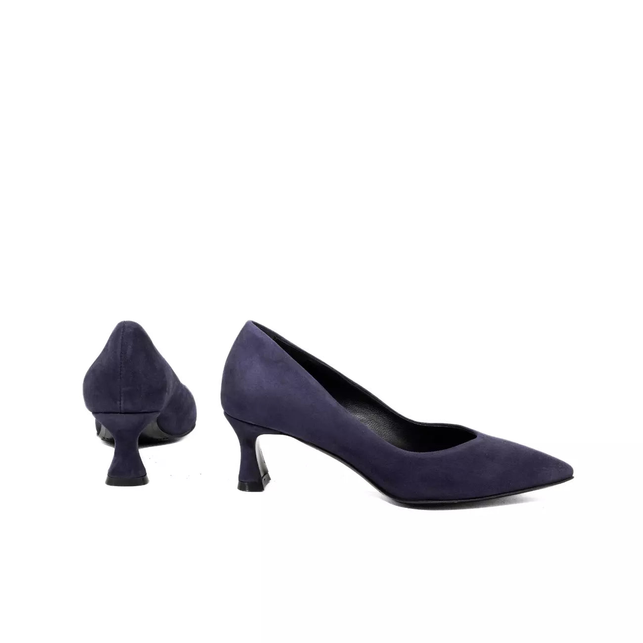 Décolleté blu Navy in camoscio con tacco a rocchetto 5 cm | Michele Lopriore