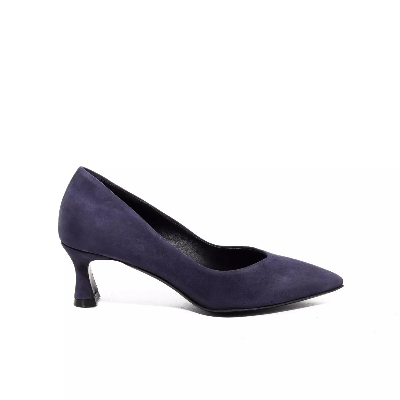 Décolleté blu Navy in camoscio con tacco a rocchetto 5 cm | Michele Lopriore