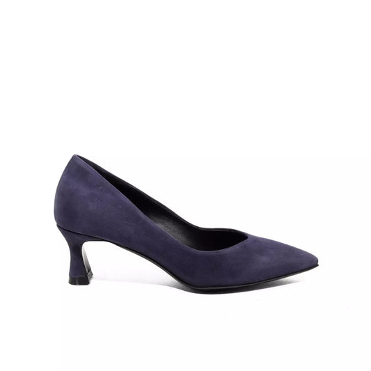Décolleté blu Navy in camoscio con tacco a rocchetto 5 cm | Michele Lopriore