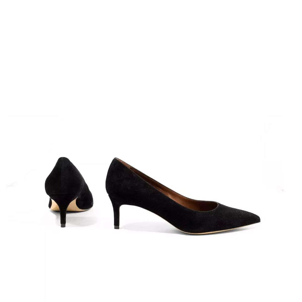 Décolleté donna in camoscio nero con tacco 5 cm  | Michele Lopriore