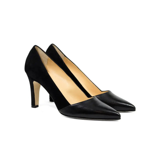 Décolleté in nappa e camoscio nero | Michele Lopriore