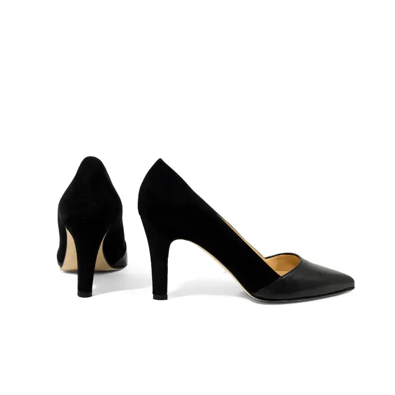 Décolleté in nappa e camoscio nero | Michele Lopriore