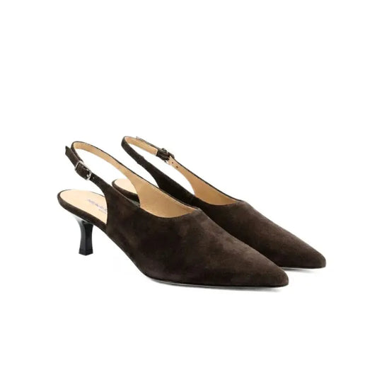 Décolleté slingback in camoscio testa di moro | Michele Lopriore