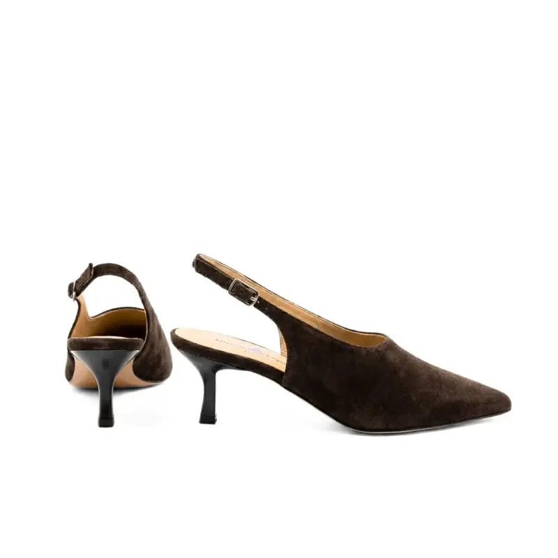 Décolleté slingback in camoscio testa di moro | Michele Lopriore