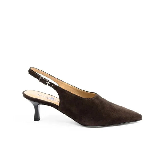 Décolleté slingback in camoscio testa di moro | Michele Lopriore
