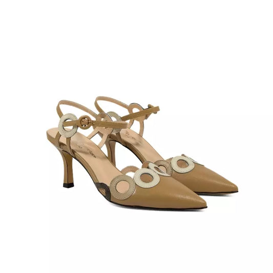 Décolleté slingback in nappa con dettagli circolari | Michele Lopriore