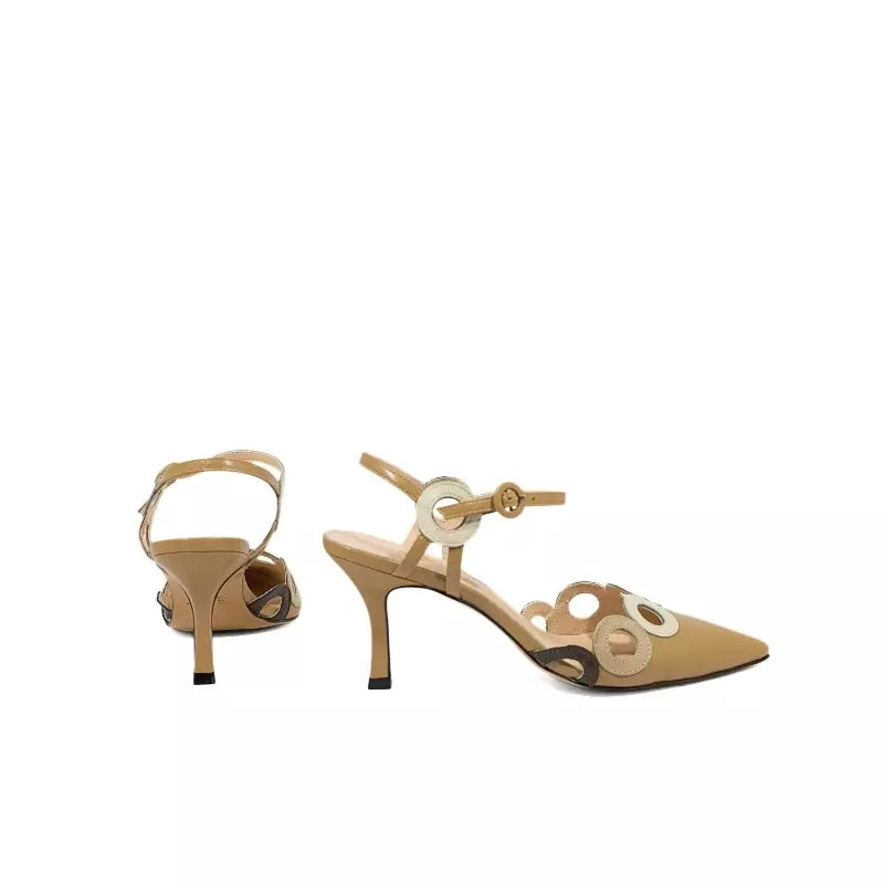 Décolleté slingback in nappa con dettagli circolari | Michele Lopriore