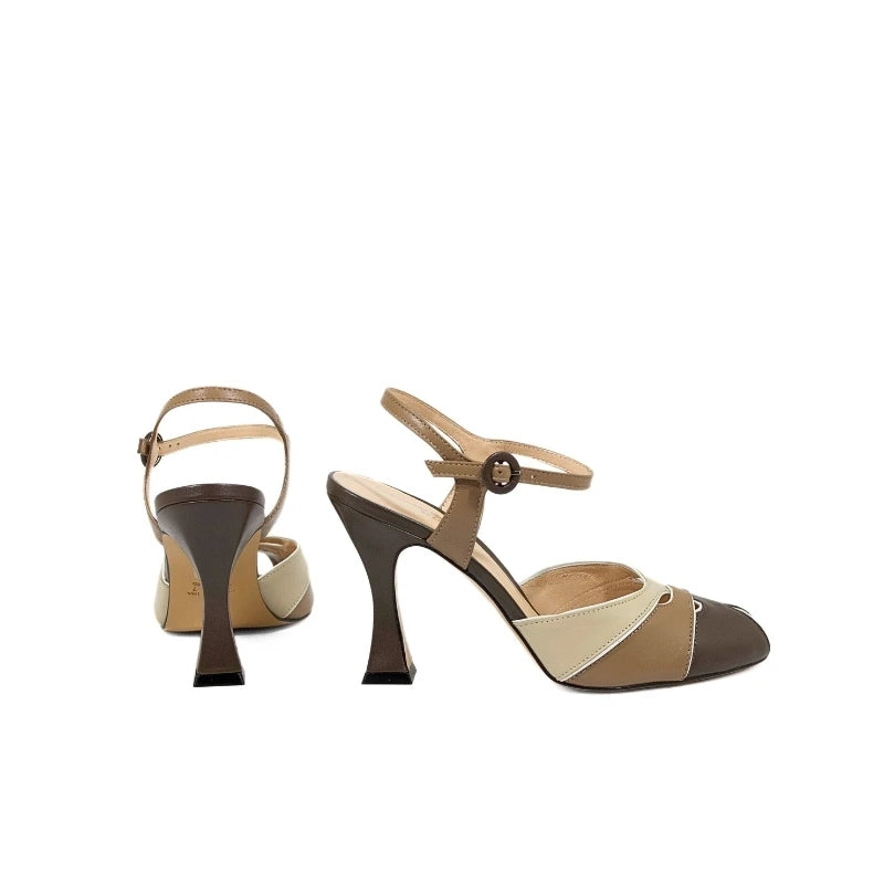 Décolleté slingback stile Charleston testa di moro | Michele Lopriore