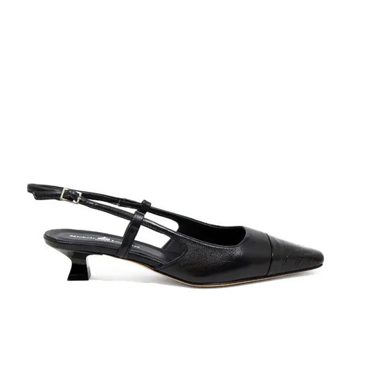 Décolleté slingback stampa cocco nera punta sfilata | Michele Lopriore