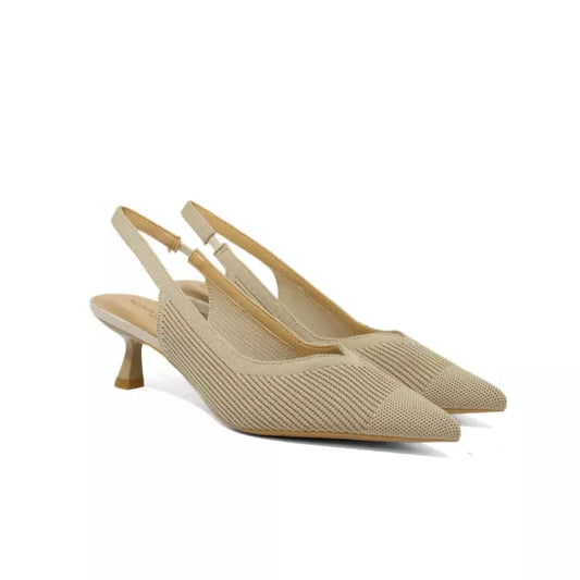 Décolleté slingback in tessuto Flyknit beige | Michele Lopriore