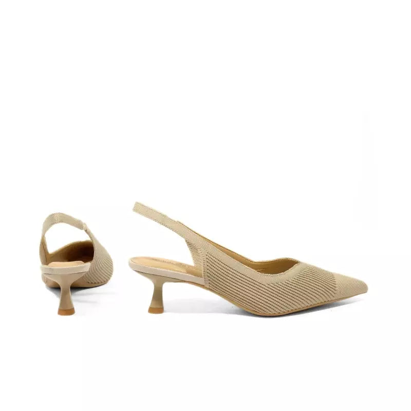 Décolleté slingback in tessuto Flyknit beige | Michele Lopriore