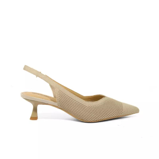Décolleté slingback in tessuto Flyknit beige | Michele Lopriore