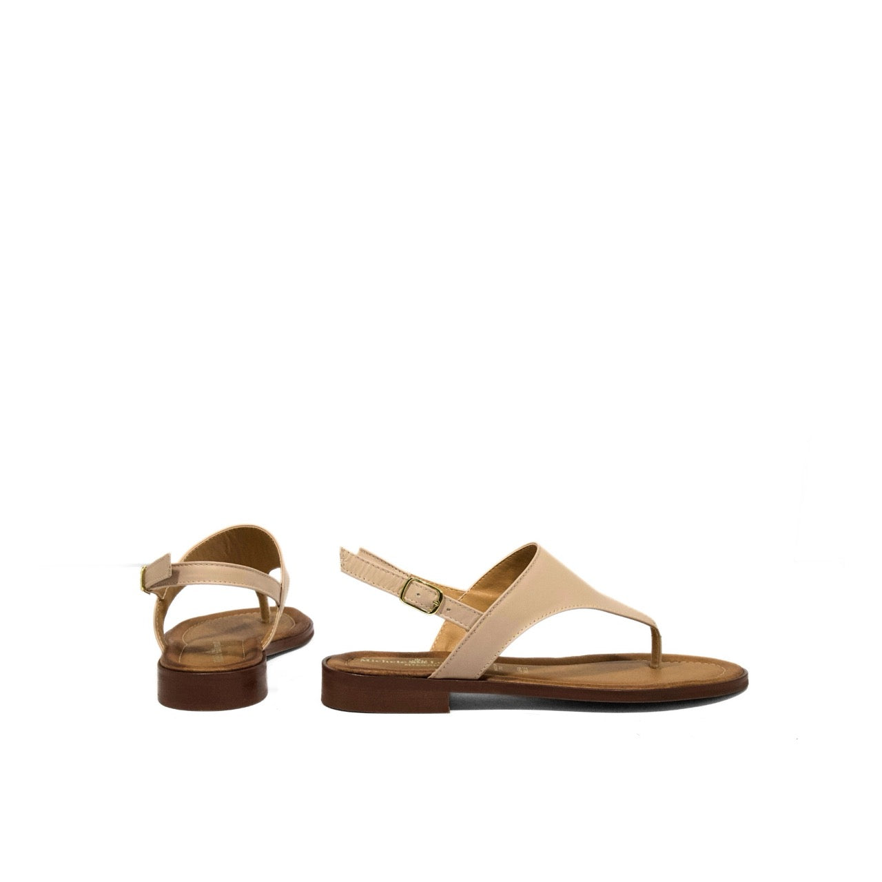 Infradito elegante e comfort da donna in pelle nude, ideale per l'estate 2026 con plantare imbottito